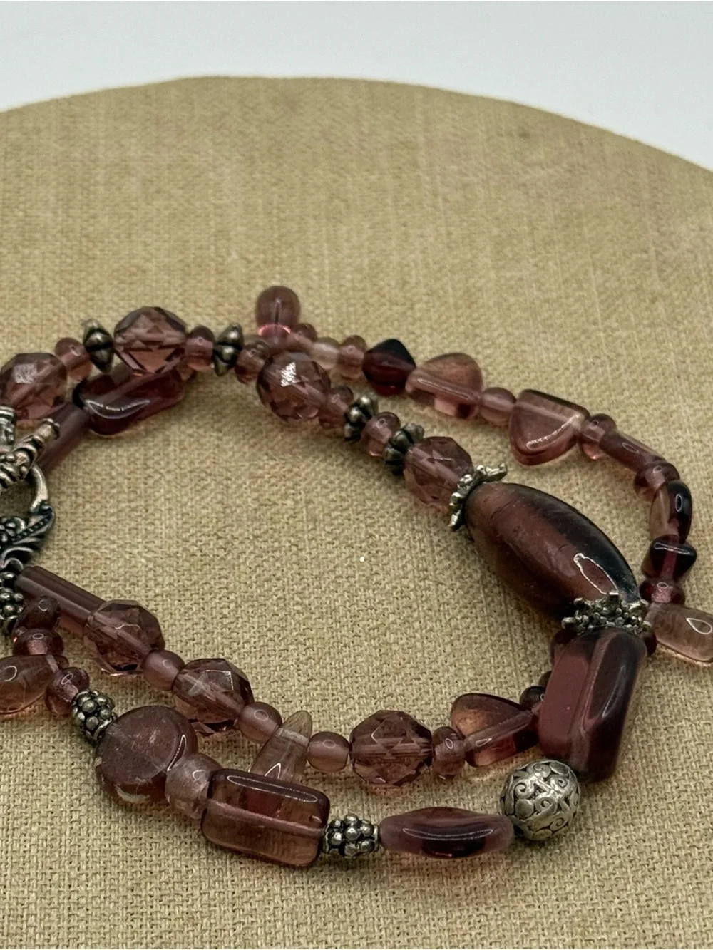Handcrafted purple Glass Beaded Women's Bracelet